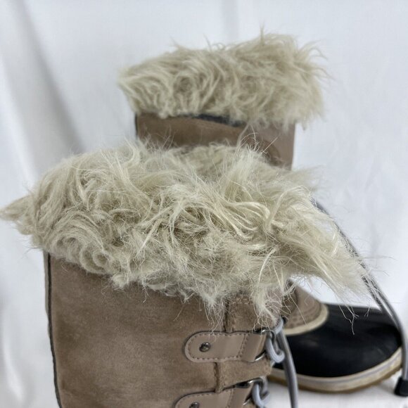 Sorel Joan of Arctic Beige Suede Winter Boots Women's Size 5 - Picture 2 of 12